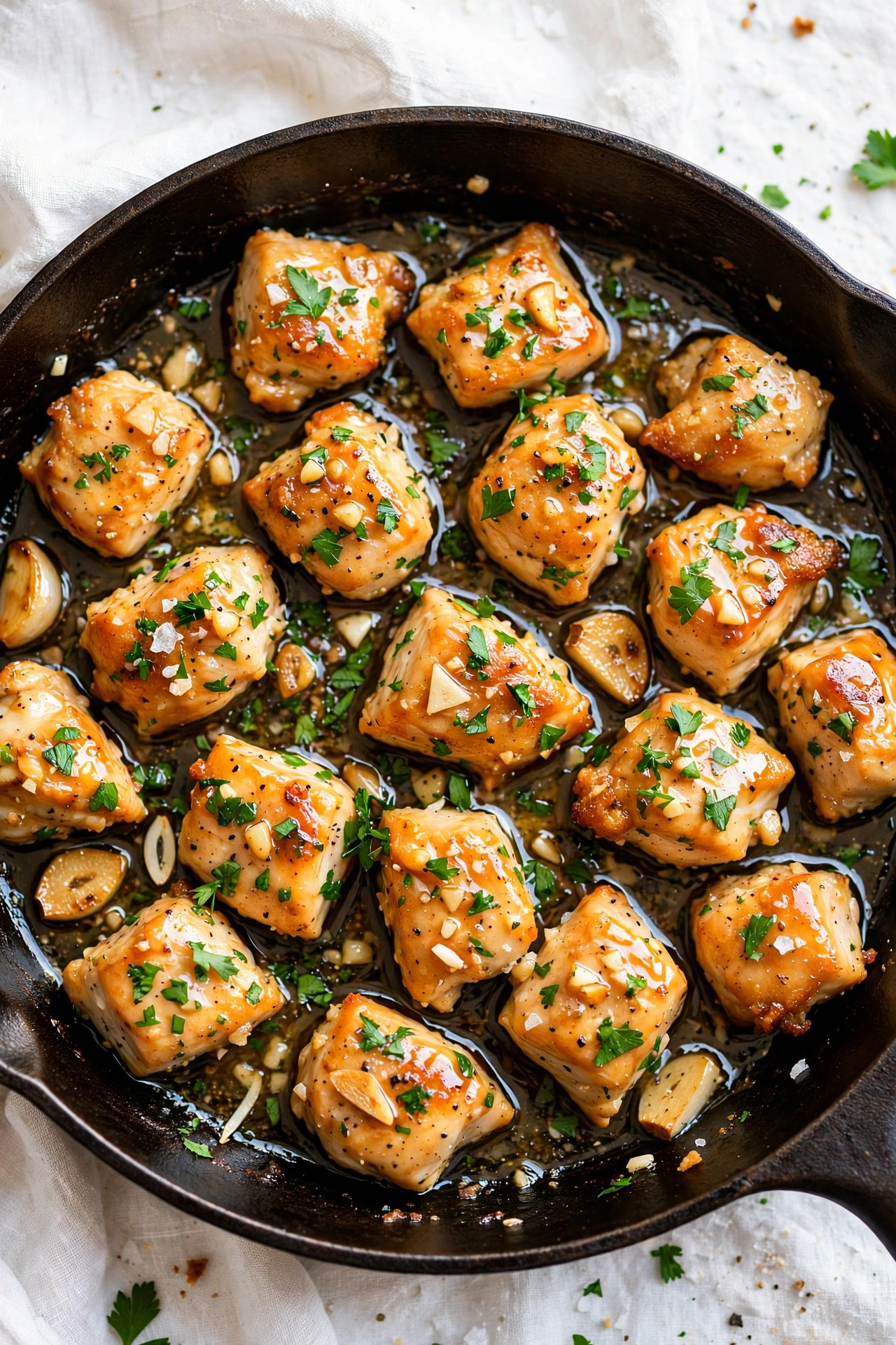 15-Minute Garlic Butter Chicken Bites (38g Protein)