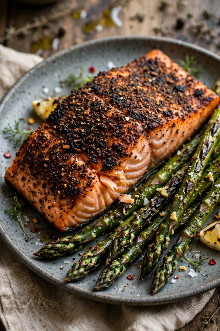 Blackened salmon with asparagus – 15-minute high protein dinner