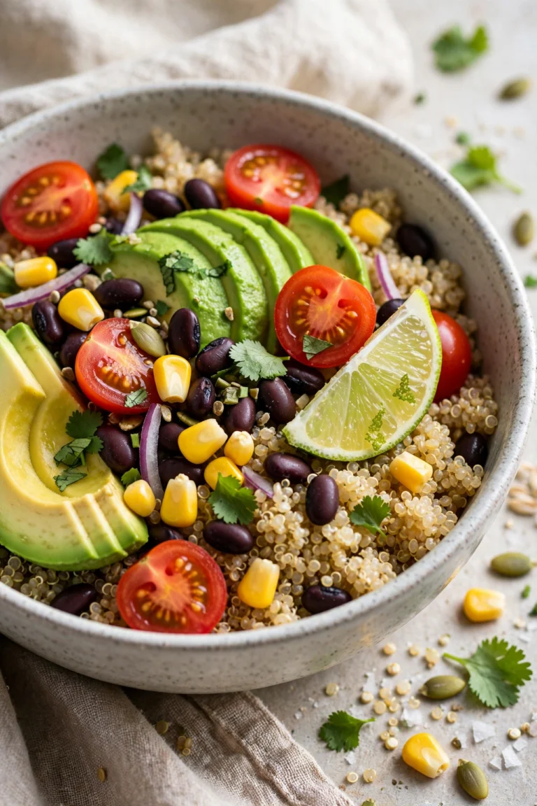 Quinoa black bean bowl – 15-minute high protein dinner