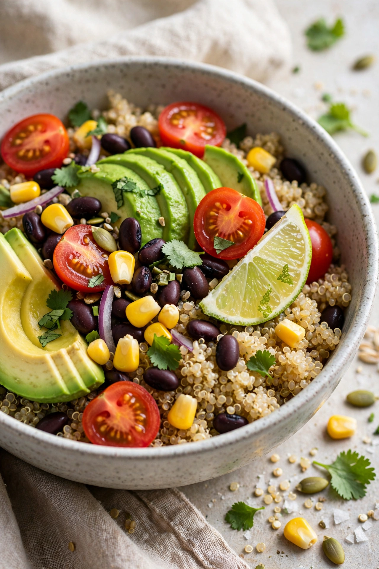 15-Minute Quinoa & Black Bean Power Bowl (22g Protein)