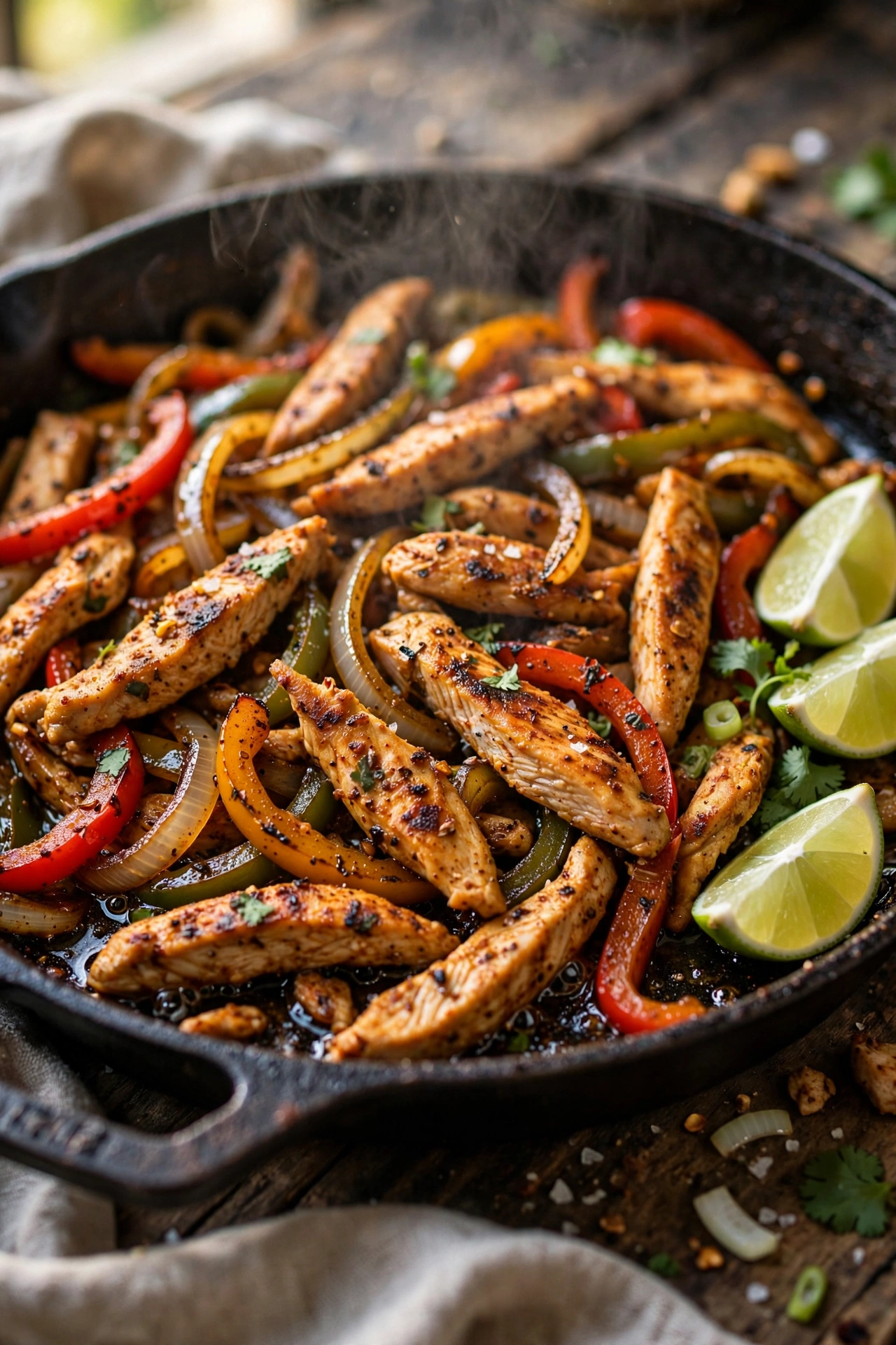 One-Pan Chicken Fajita Skillet (15 Minutes, 34g Protein)