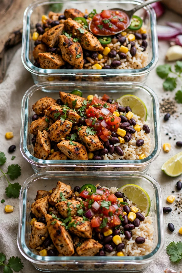 Chicken burrito bowls meal prep – high protein dinner